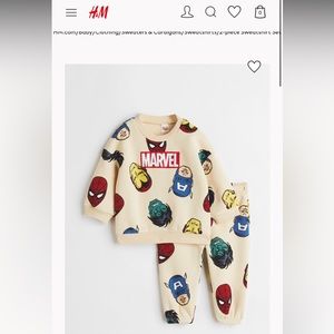 H&M 2 piece Marvel Avengers sweatsuit - 12-18 months